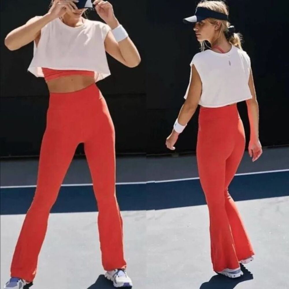 Free People Movement x Hatch Good Karma Flare Leggings - Cherry, M/L